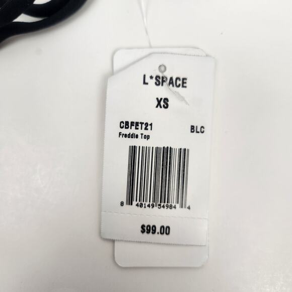 L*Space Freddie Bikini Top Nancy Lee Bitsy Bottom Set Black Cream Size XS NWT - Picture 6 of 8